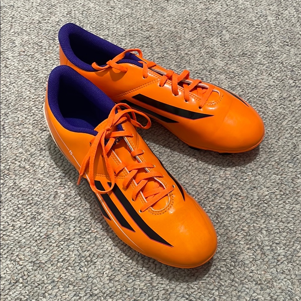 NWOT Adidas Orange and Purple Cleats